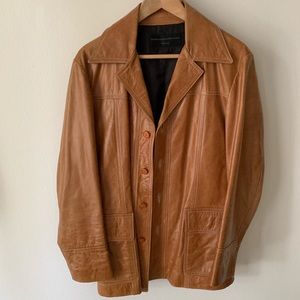 70s style made in Italy leather jacket size 46(S)